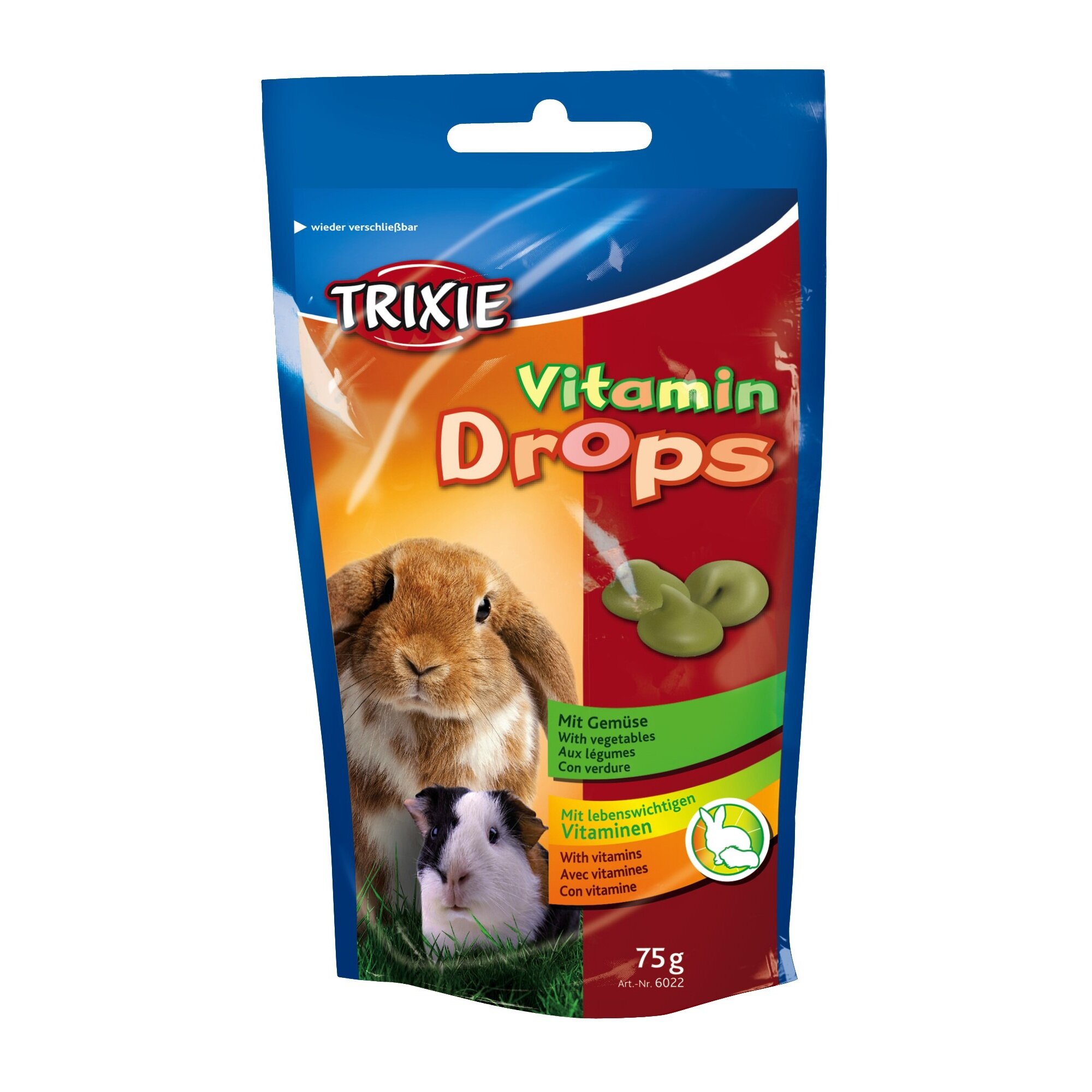 Лакомства для кроликов и морских свинок Trixie «Vitamin Drops» 75 г (овощи) Лакомства для кроликов и морских свинок Trixie «Vitamin Drops» 75 г (овощи)