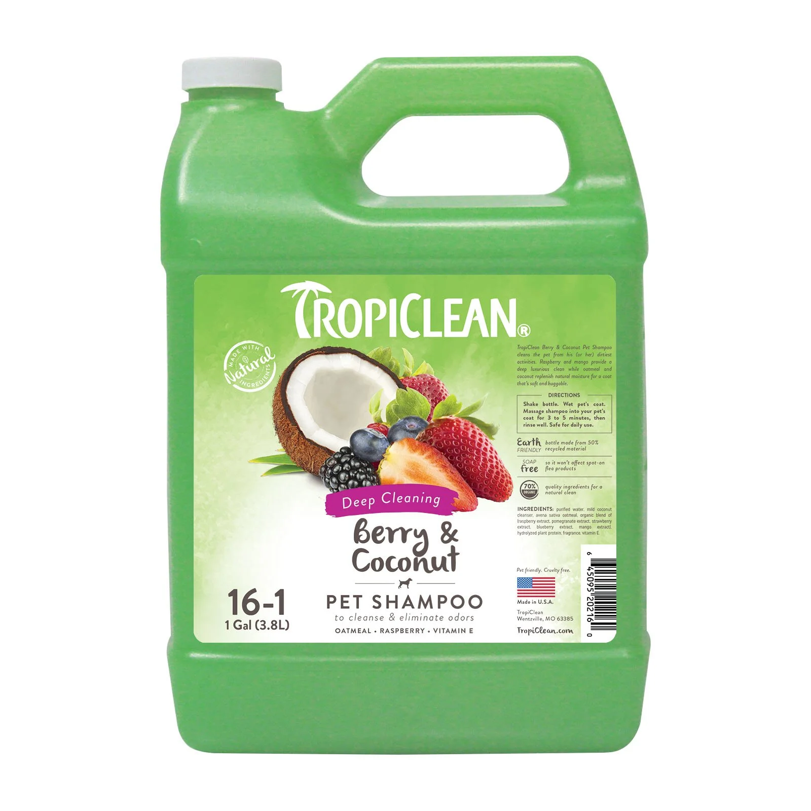 Шампунь TropiClean «Berry & Coconut» (Ягоды и кокос) 3,8 л