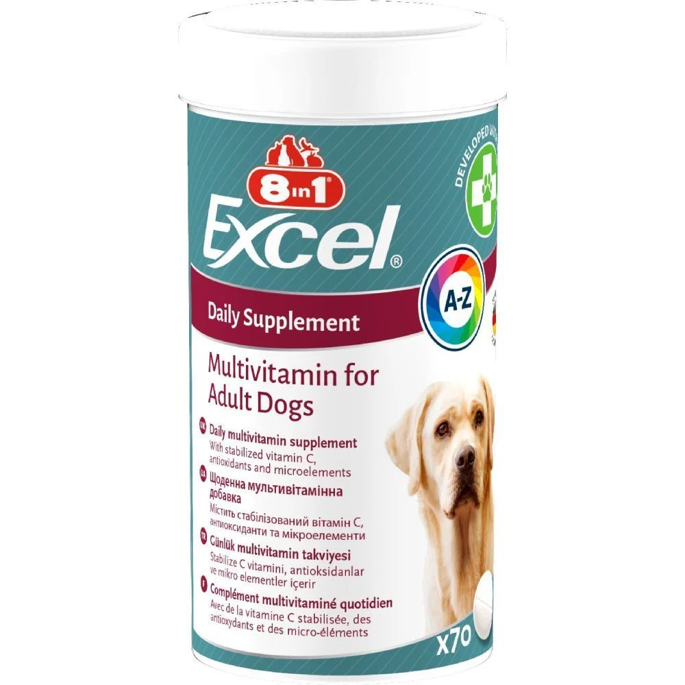 8in1 Excel Multi-Vitamin Adult Daily Supplement мультивітаміни для собак 70 шт 8in1 Excel Multi-Vitamin Adult Daily Supplement мультивітаміни для собак 70 шт