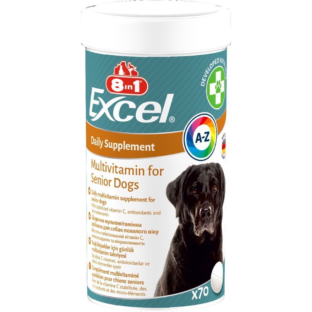 8in1 Excel Multi-Vitamin Senior Daily Supplement мультивітаміни для собак 70 шт 8in1 Excel Multi-Vitamin Senior Daily Supplement мультивітаміни для собак 70 шт