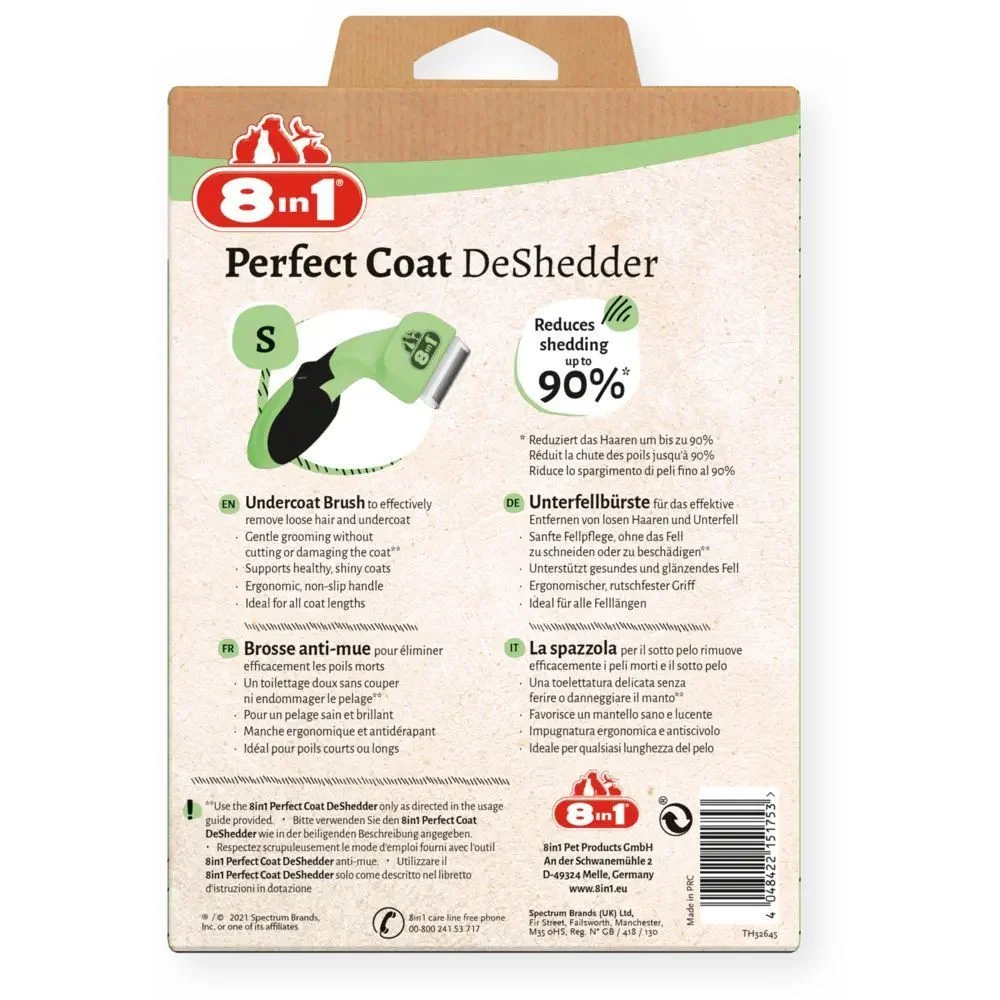 8in1 Perfect Coat DeShedder інструмент для підшерстя собак S 8in1 Perfect Coat DeShedder інструмент для підшерстя собак S