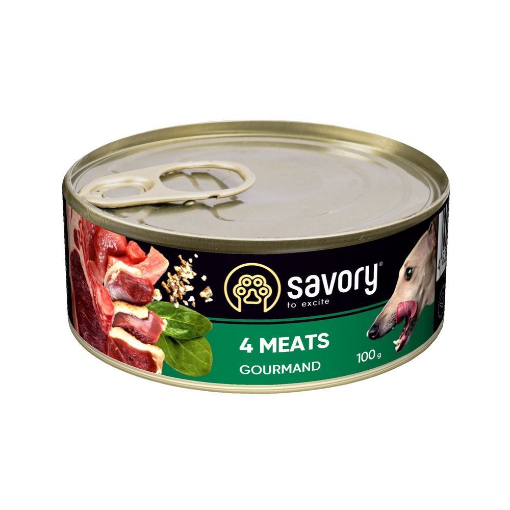 Упаковка вологого корму для собак Savory Adult 12 шт х 100 г - м'ясне асорті Упаковка вологого корму для собак Savory Adult 12 шт х 100 г - м'ясне асорті