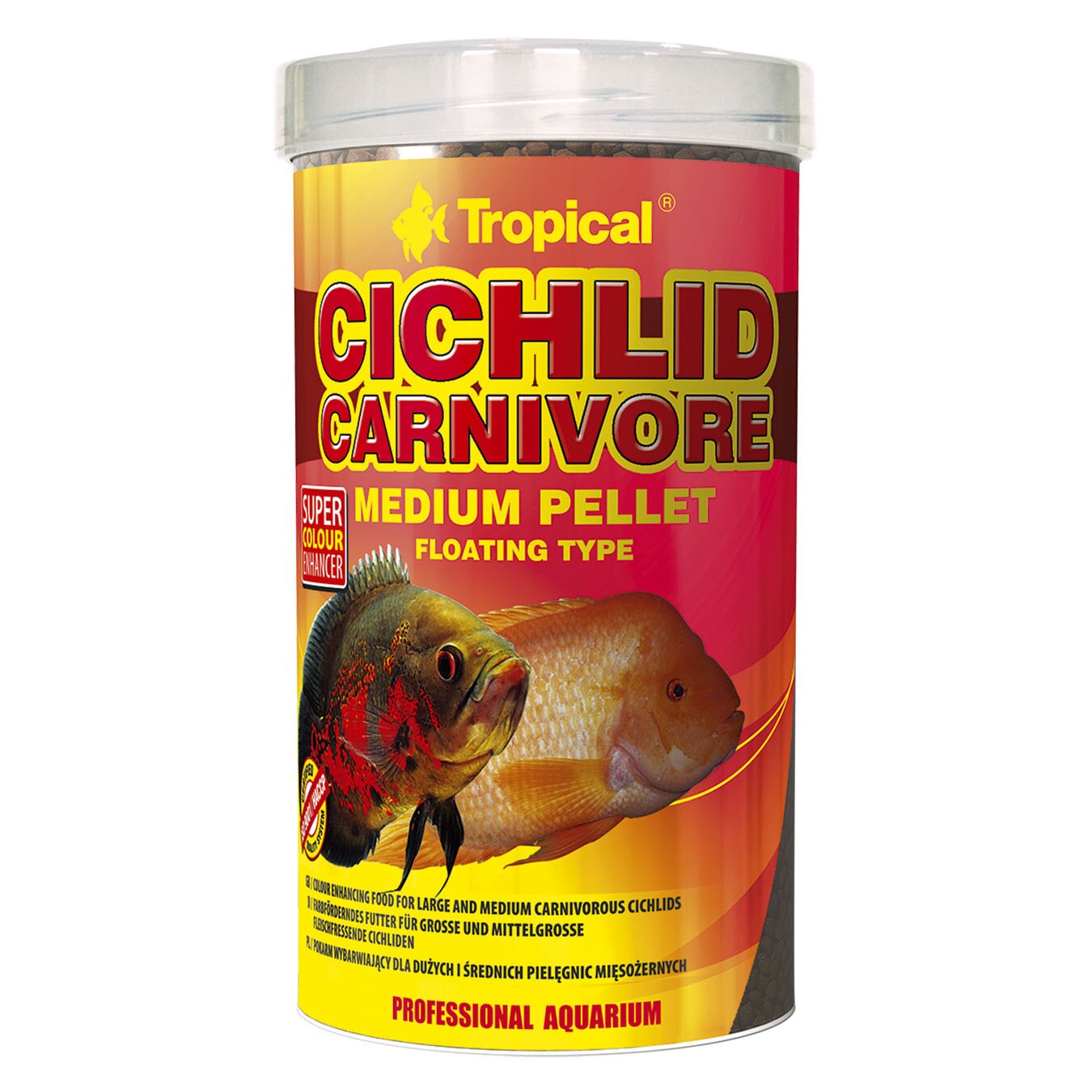 Сухой корм для аквариумных рыб Tropical в гранулах «Cichlid Carnivore Medium Pellet» 500 мл (для плотоядных цихлид)