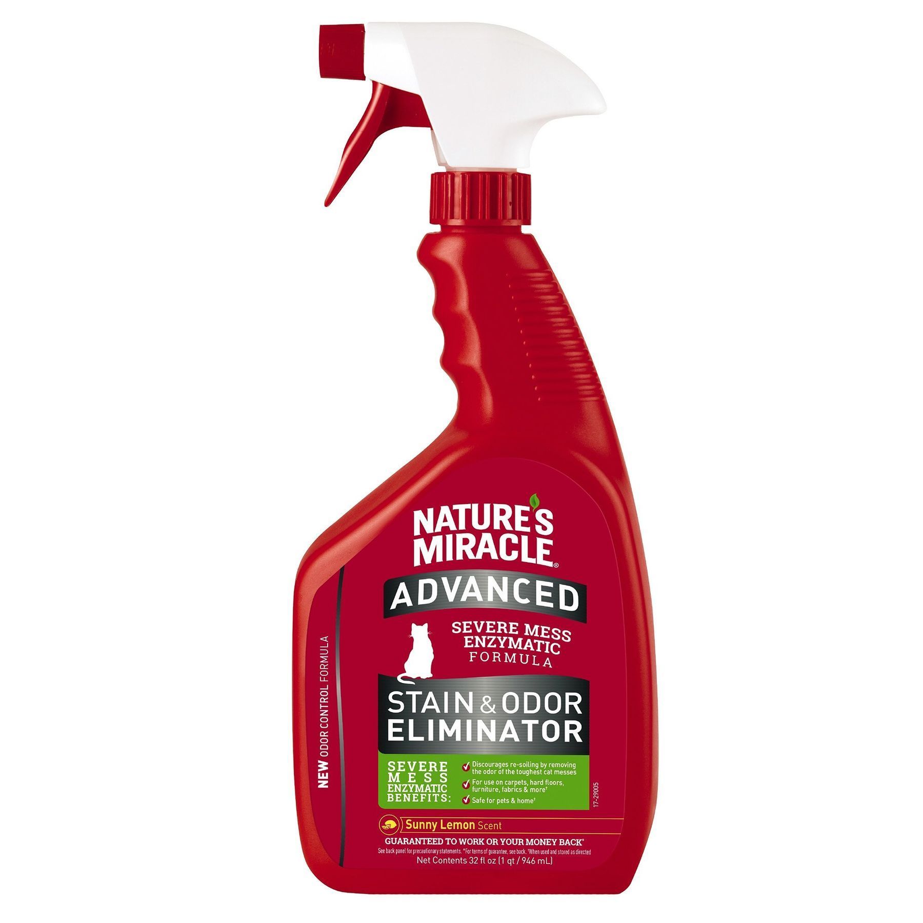 Спрей-знищувач Nature's Miracle «Advanced Stain and Odor Eliminator. Sunny Lemon Scent» для видалення плям і запахів від котів 946 мл Спрей-знищувач Nature's Miracle «Advanced Stain and Odor Eliminator. Sunny Lemon Scent» для видалення плям і запахів від котів 946 мл