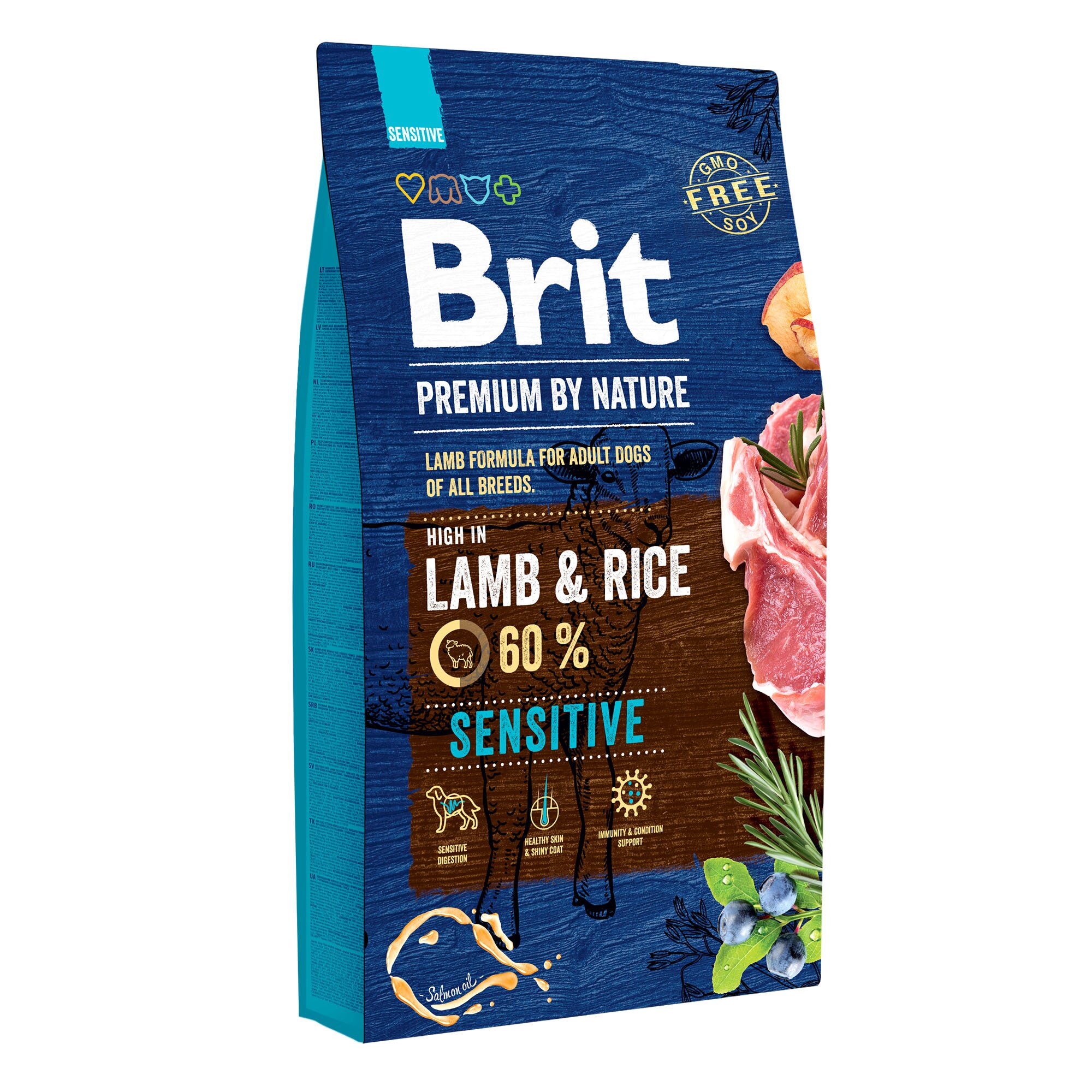 Сухой корм для собак с чувствительным пищеварением Brit Premium Sensitive Lamb & Rice 8 кг (ягненок)