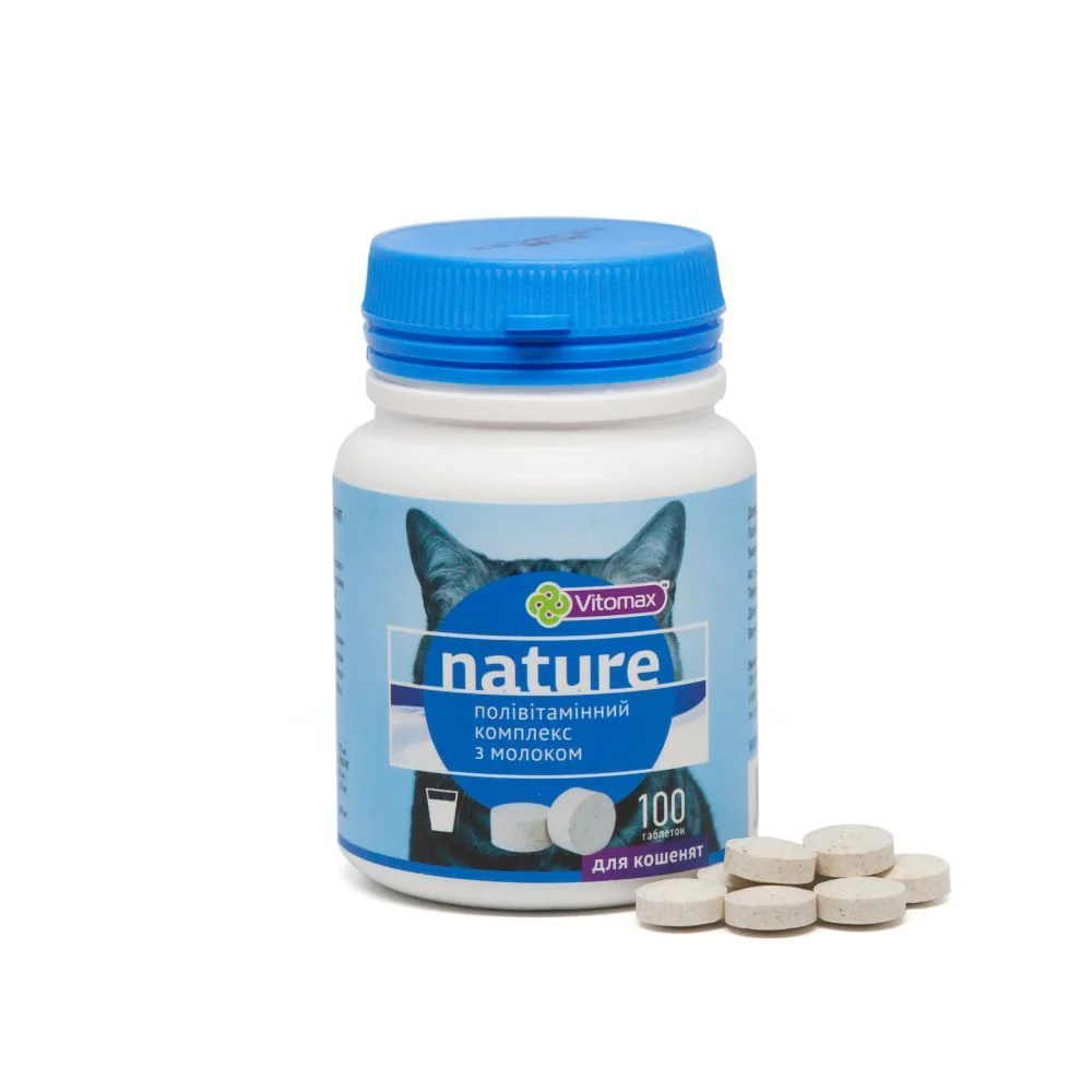 Vitomax Nature вітаміни для кошенят 100 шт - молоко Vitomax Nature вітаміни для кошенят 100 шт - молоко