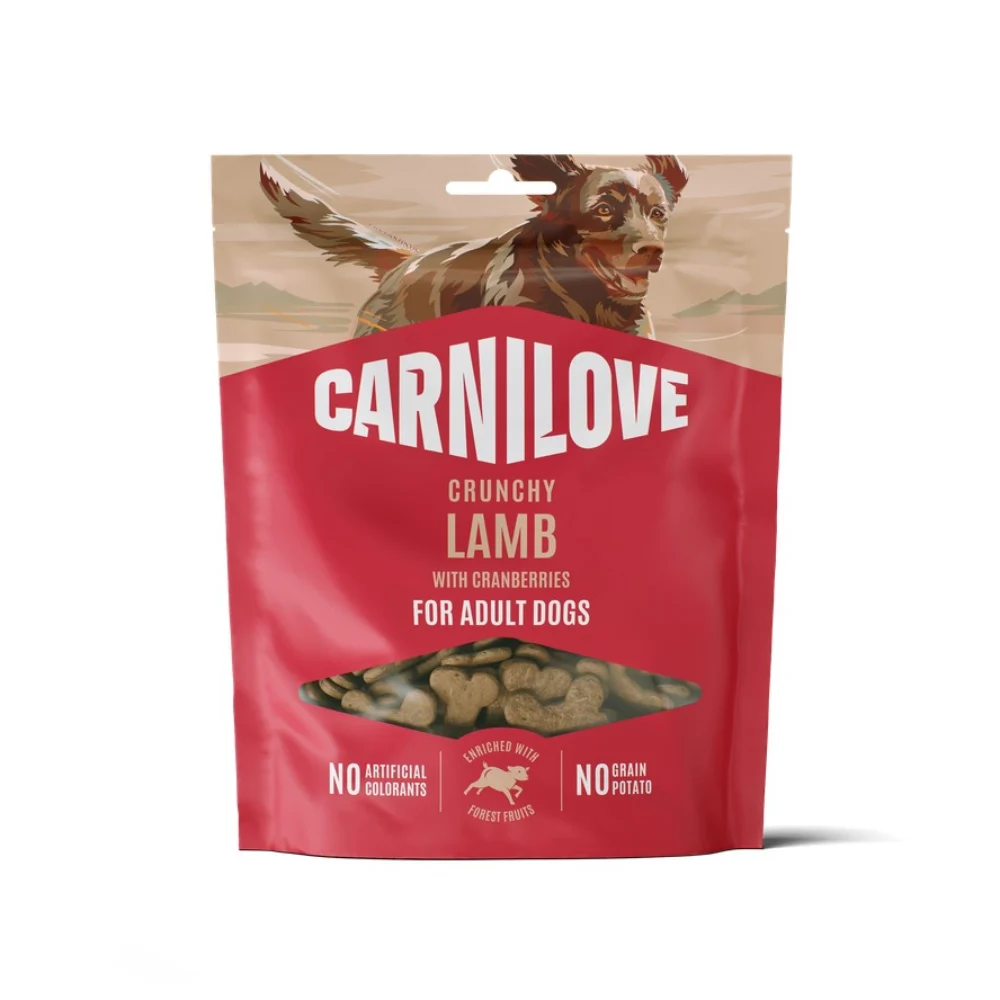 Ласощі для собак Carnilove Crunchy Snack Adult 200 г - ягня та журавлина Ласощі для собак Carnilove Crunchy Snack Adult 200 г - ягня та журавлина