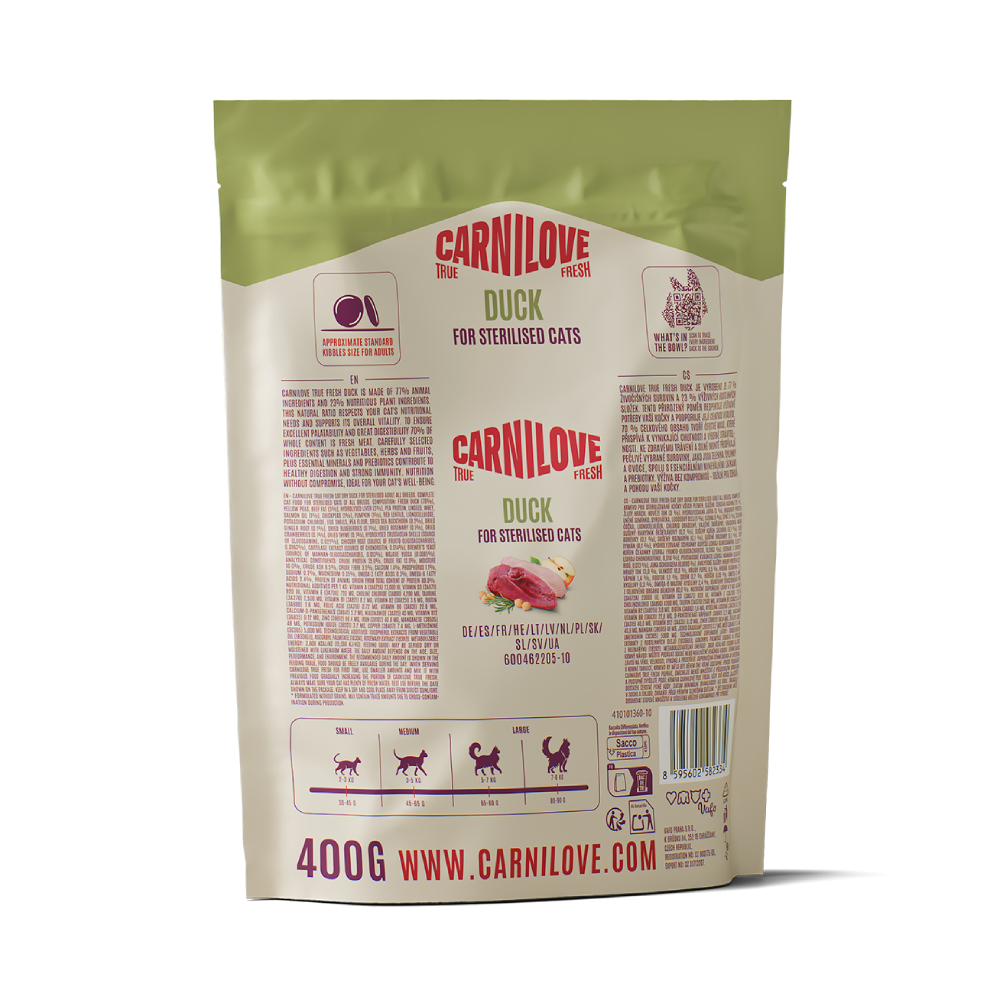 Сухий корм для котів Carnilove True Fresh Sterilised 400 г - качка Сухий корм для котів Carnilove True Fresh Sterilised 400 г - качка
