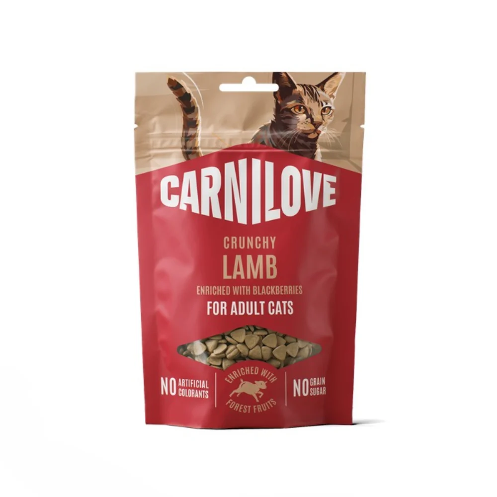 Ласощі для котів Carnilove Crunchy Snack Adult 50 г - ягня та ожина Ласощі для котів Carnilove Crunchy Snack Adult 50 г - ягня та ожина