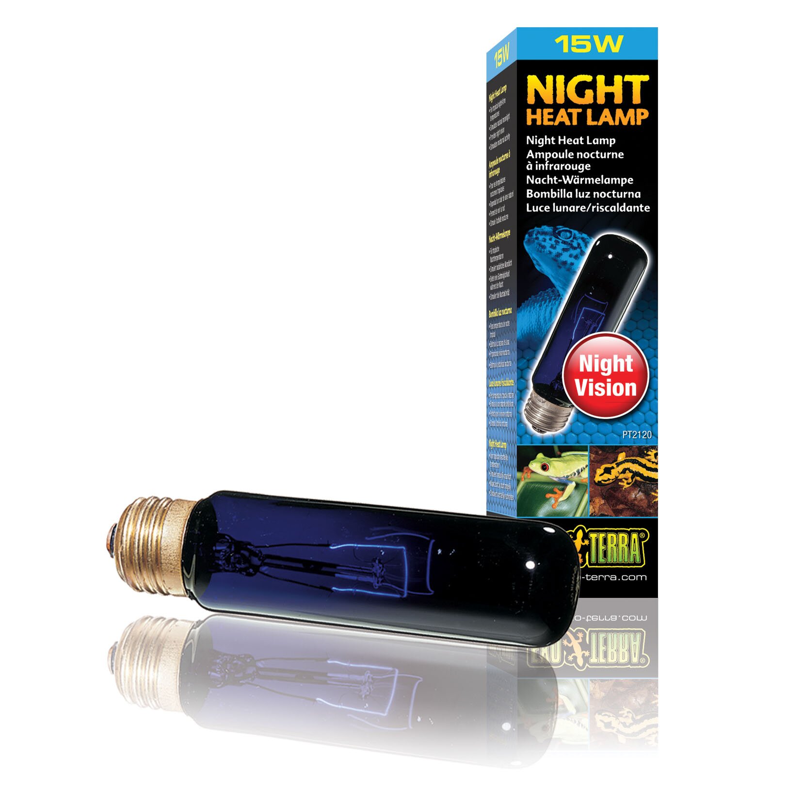 Лампа накаливания Exo Terra «Night Heat Lamp», имитирующая эффект лунного света, 15 Вт, E27 (для обогрева)