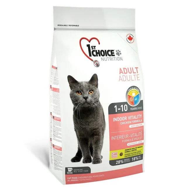 Сухой корм для кошек, которые живут в помещении 1st Choice Adult Indoor Vitality 10 кг - курица Сухой корм для кошек, которые живут в помещении 1st Choice Adult Indoor Vitality 10 кг - курица