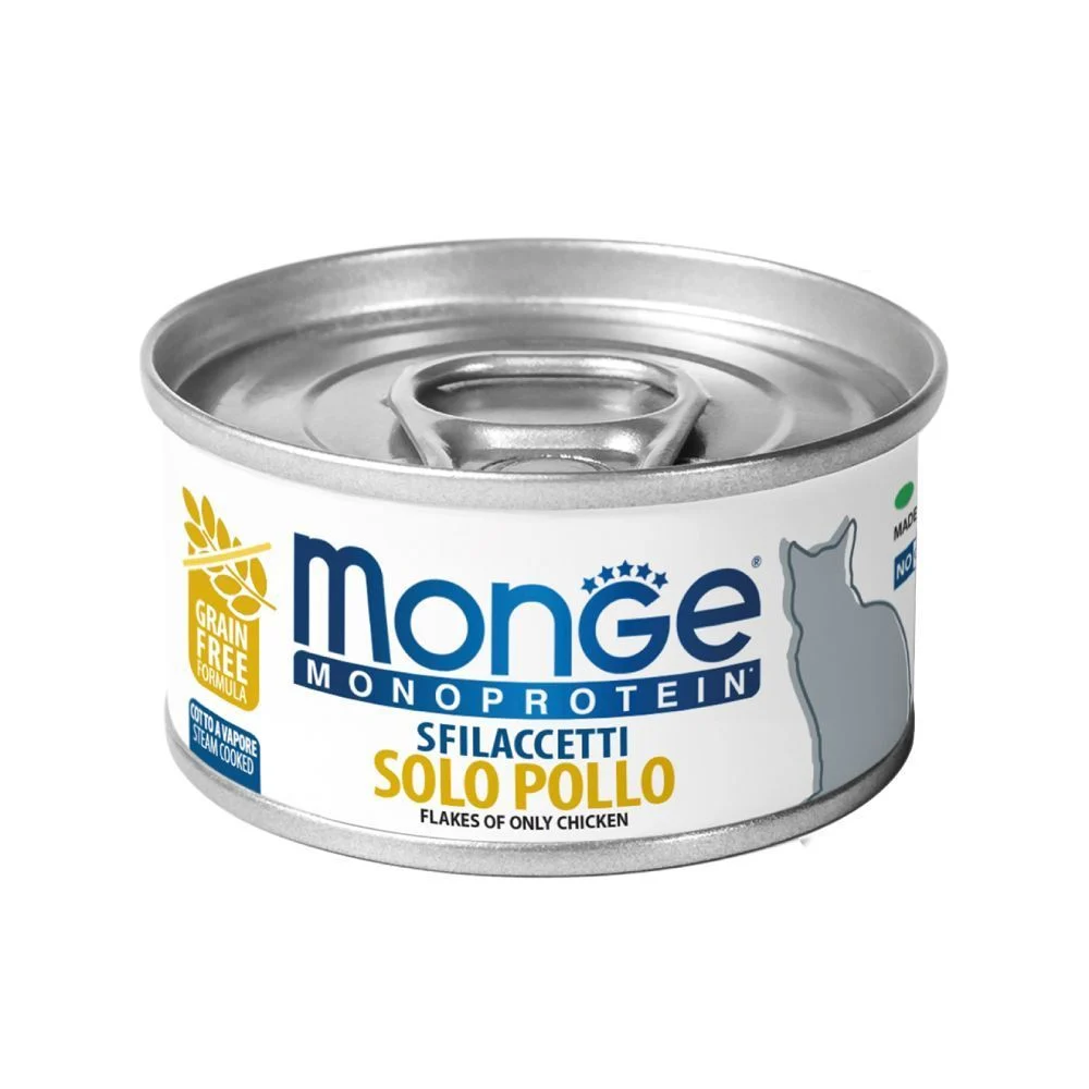Вологий корм для котів Monge Monoprotein Flakes 80 г - курка Вологий корм для котів Monge Monoprotein Flakes 80 г - курка