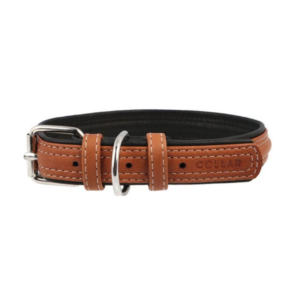 Ошейник Collar кожаный «Soft» (Софт) 57-71 см / 35 мм (коричневый)