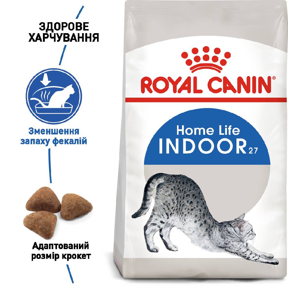 Набір сухого та вологого корму для котів Royal Canin Indoor 27 2 кг + 4 шт х 85 г