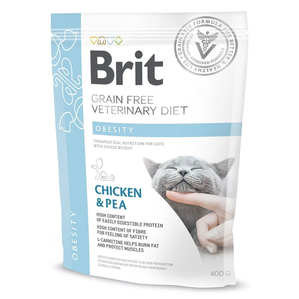 Сухий корм для котів Brit GF Veterinary Diet Obesity 400 г - курка та горох Сухий корм для котів Brit GF Veterinary Diet Obesity 400 г - курка та горох