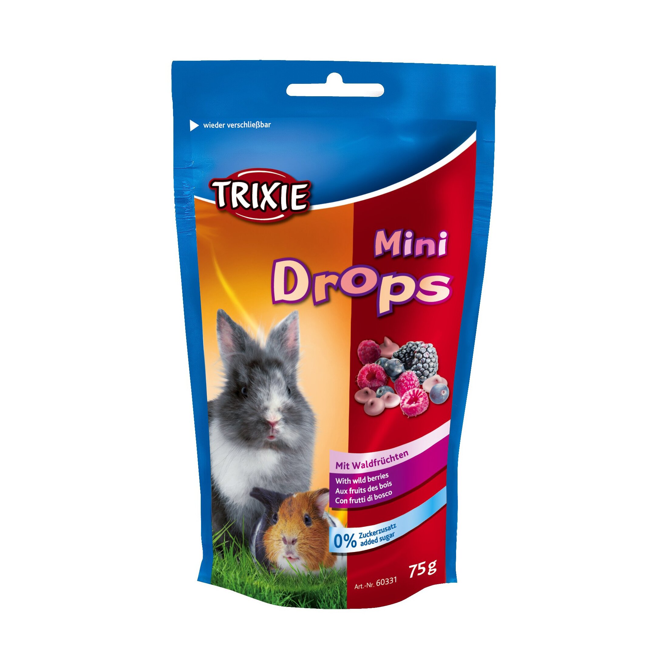 Лакомства для кроликов и морских свинок Trixie «Mini Drops» 75 г (ягоды) Лакомства для кроликов и морских свинок Trixie «Mini Drops» 75 г (ягоды)