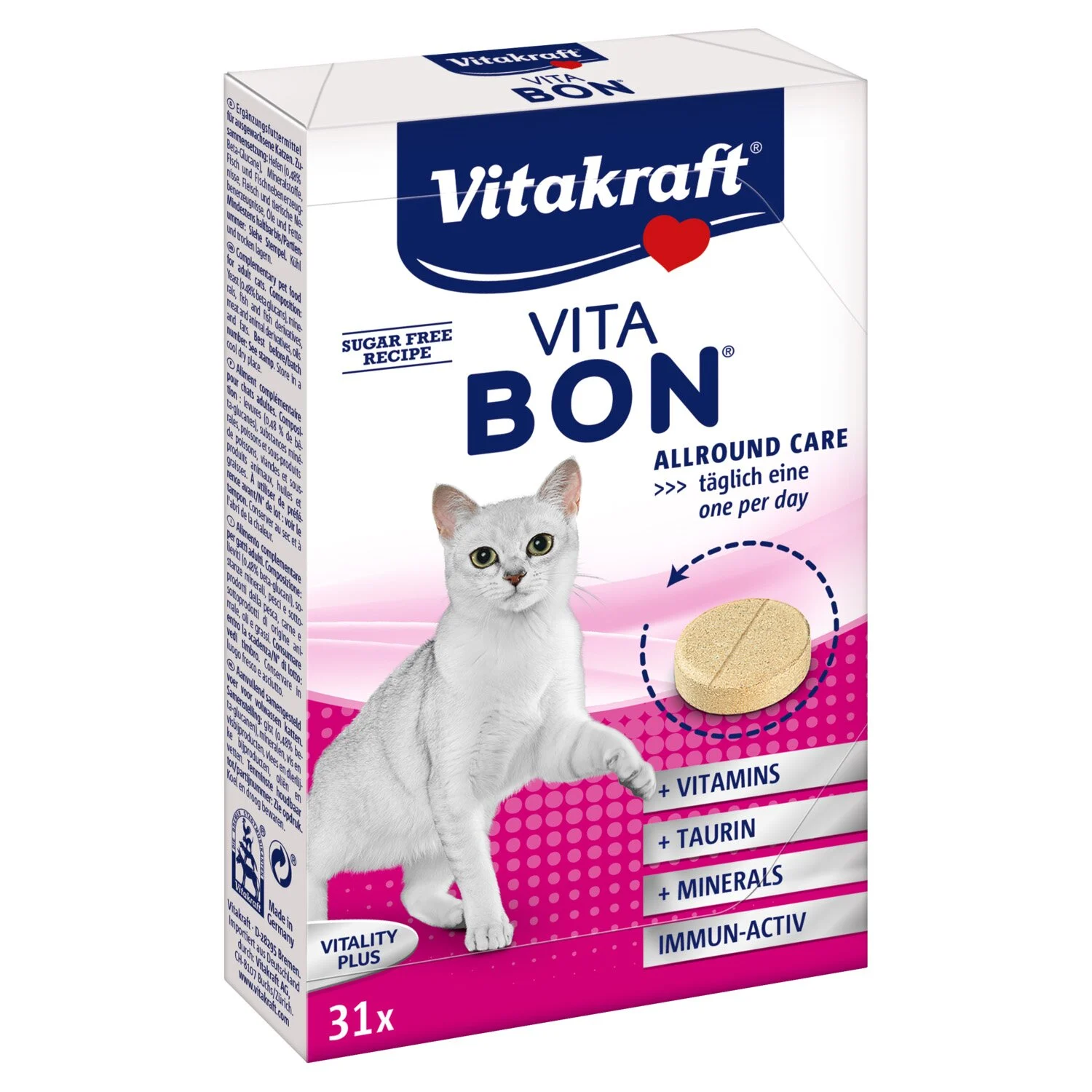 Витамины для кошек Vitakraft «Vita-Bon» 31 таблетка, 55 г (мультивитамин)