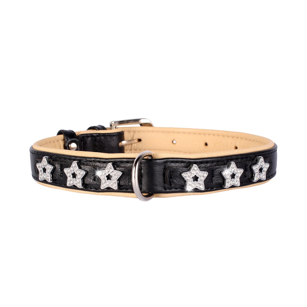 Ошейник Collar кожаный со звездочками «Brilliance» (Бриллианс) 27-36 см / 15 мм (черный, красный, синий) Ошейник Collar кожаный со звездочками «Brilliance» (Бриллианс) 27-36 см / 15 мм (черный, красный, синий)