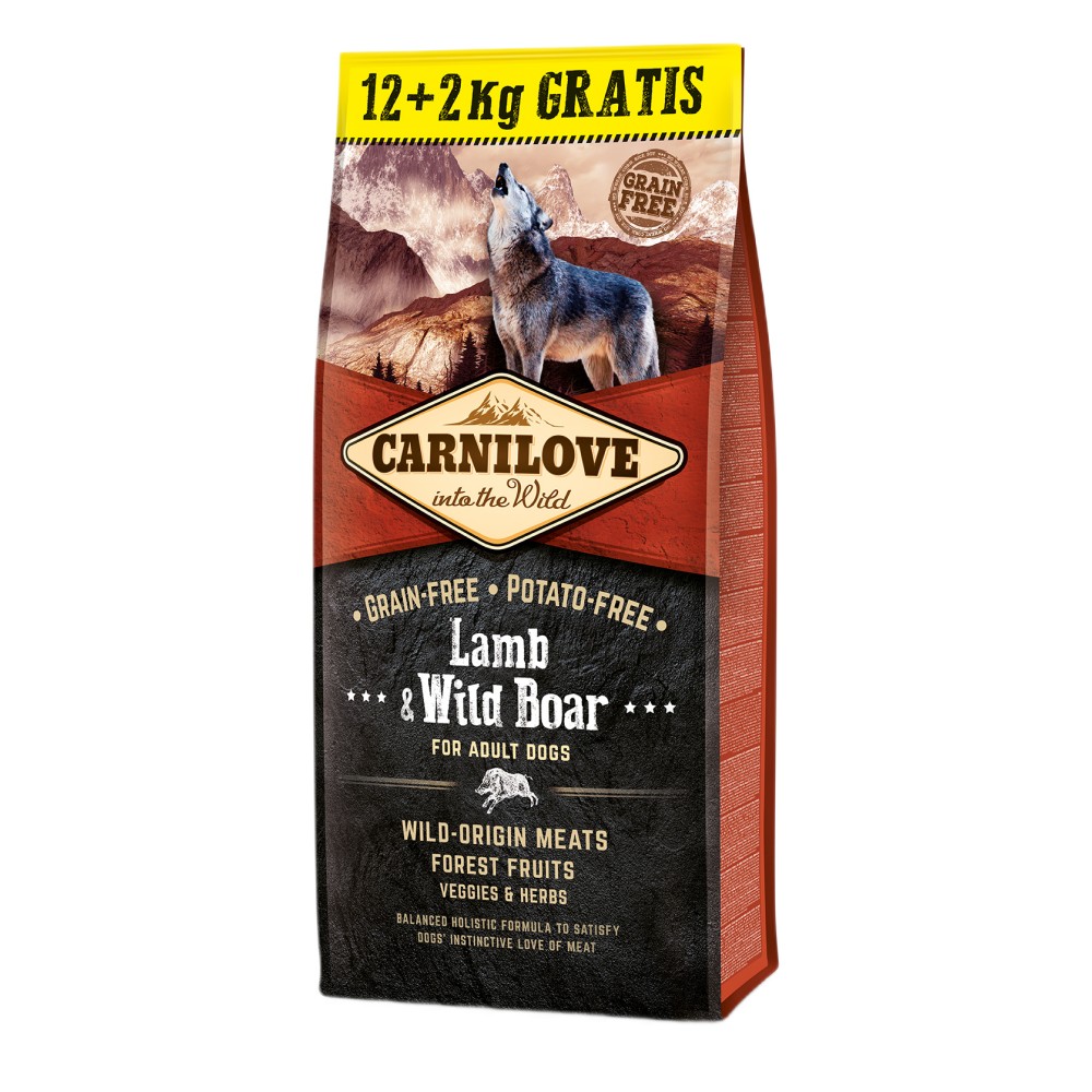Сухий корм для собак Carnilove Lamb & Wild Boar 12 + 2 кг - ягня та кабан