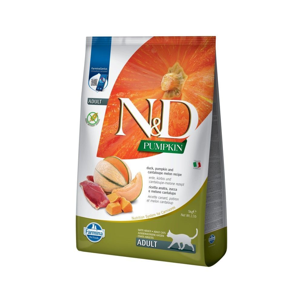 Сухой корм для кошек Farmina N&D Grain Free Pumpkin Adult 5 кг - утка, тыква и дыня