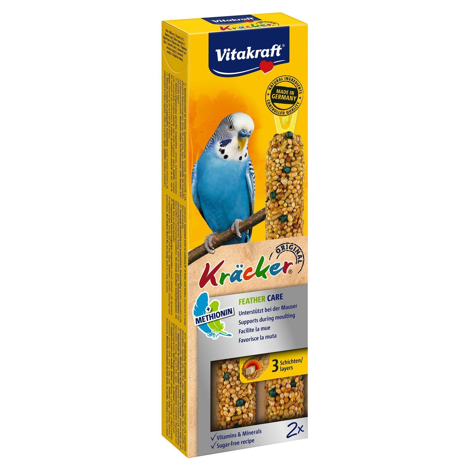 Ласощі для хвилястих папуг Vitakraft Kracker Original Feather Care 2 шт х 30 г - асорті
