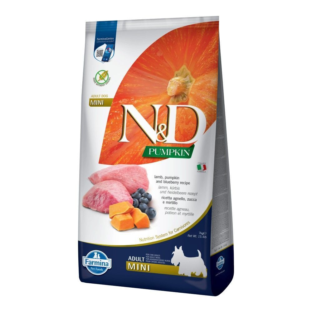 Cухий корм для собак Farmina N&D Grain Free Mini Adult 7 кг - ягня та чорниця