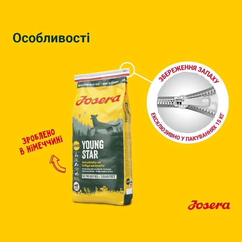 Сухой корм для щенков Josera Young Star 12,5 кг - домашняя птица и картофель Сухой корм для щенков Josera Young Star 12,5 кг - домашняя птица и картофель