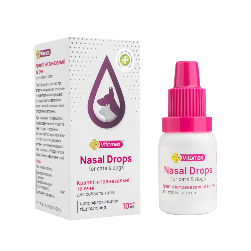 Vitomax Nasal Drops капли для кошек и собак 10 мл Vitomax Nasal Drops капли для кошек и собак 10 мл