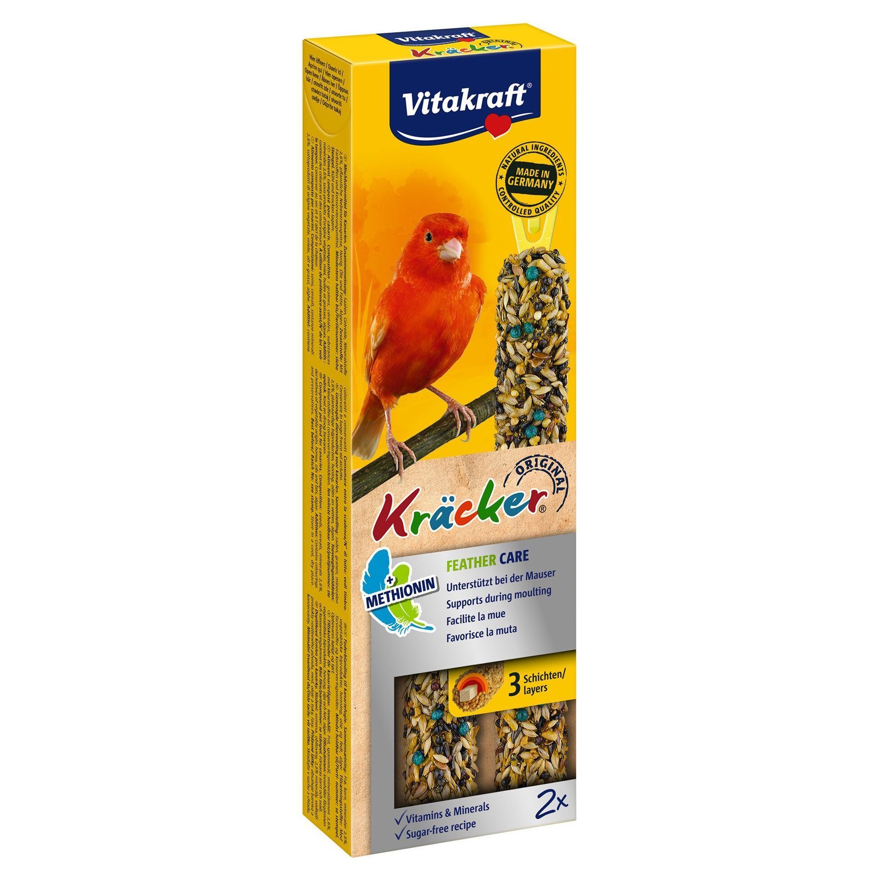 Ласощі для канарок Vitakraft Kracker Original Feather Care 2 шт х 30 г - асорті
