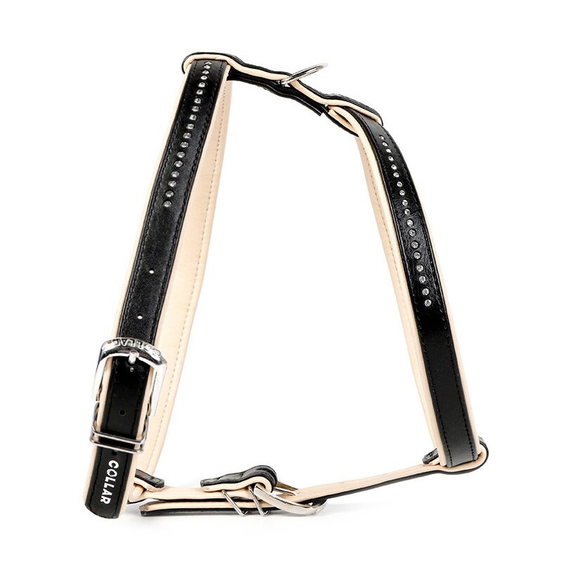 Кожаный ошейник Collar со стразами «Brilliance» (Бриллианс) 40 см / 46-55 см / 15 мм (черный) Кожаный ошейник Collar со стразами «Brilliance» (Бриллианс) 40 см / 46-55 см / 15 мм (черный)