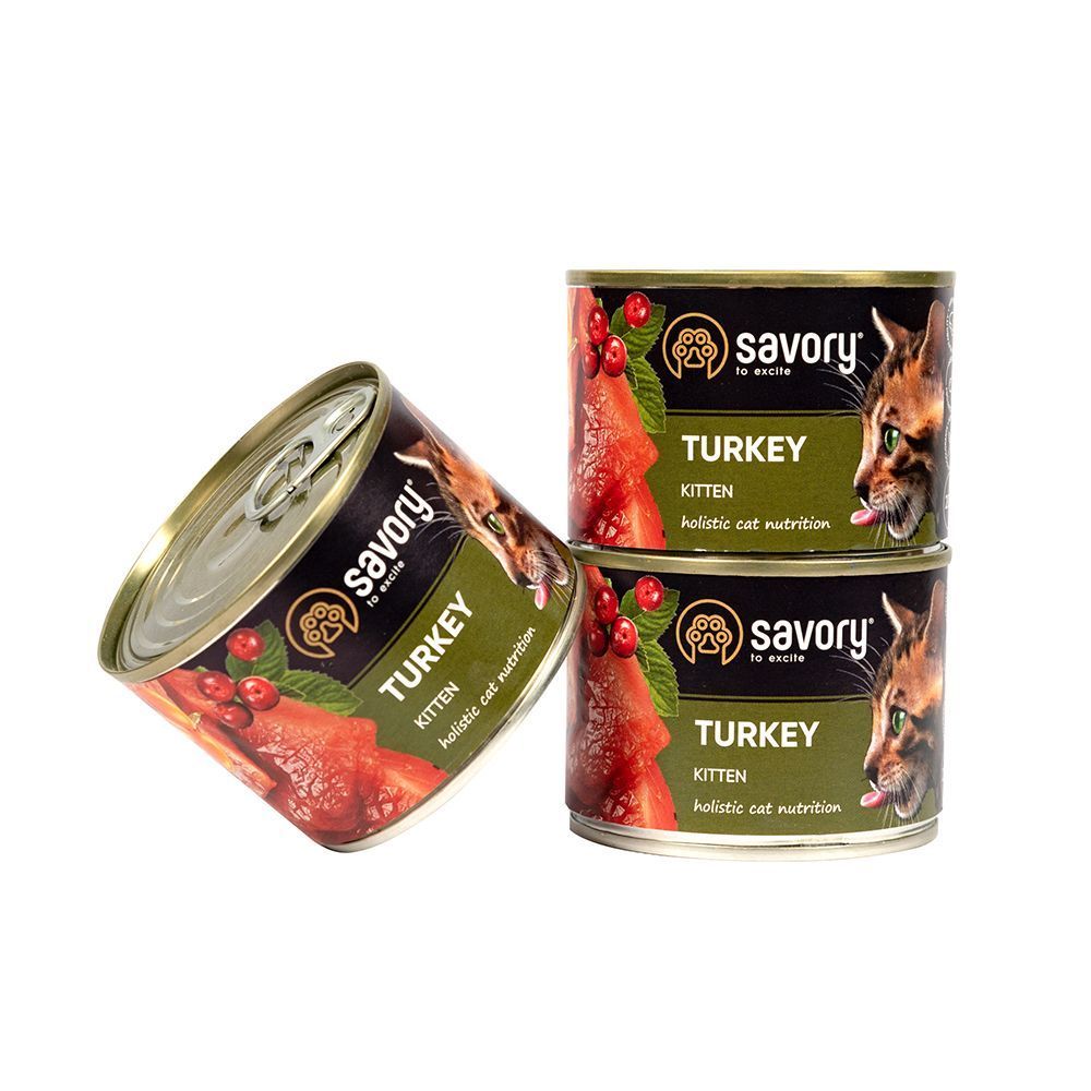Savory Kitten набір корму для кошенят 2 кг + 600 г - індичка та курка Savory Kitten набір корму для кошенят 2 кг + 600 г - індичка та курка