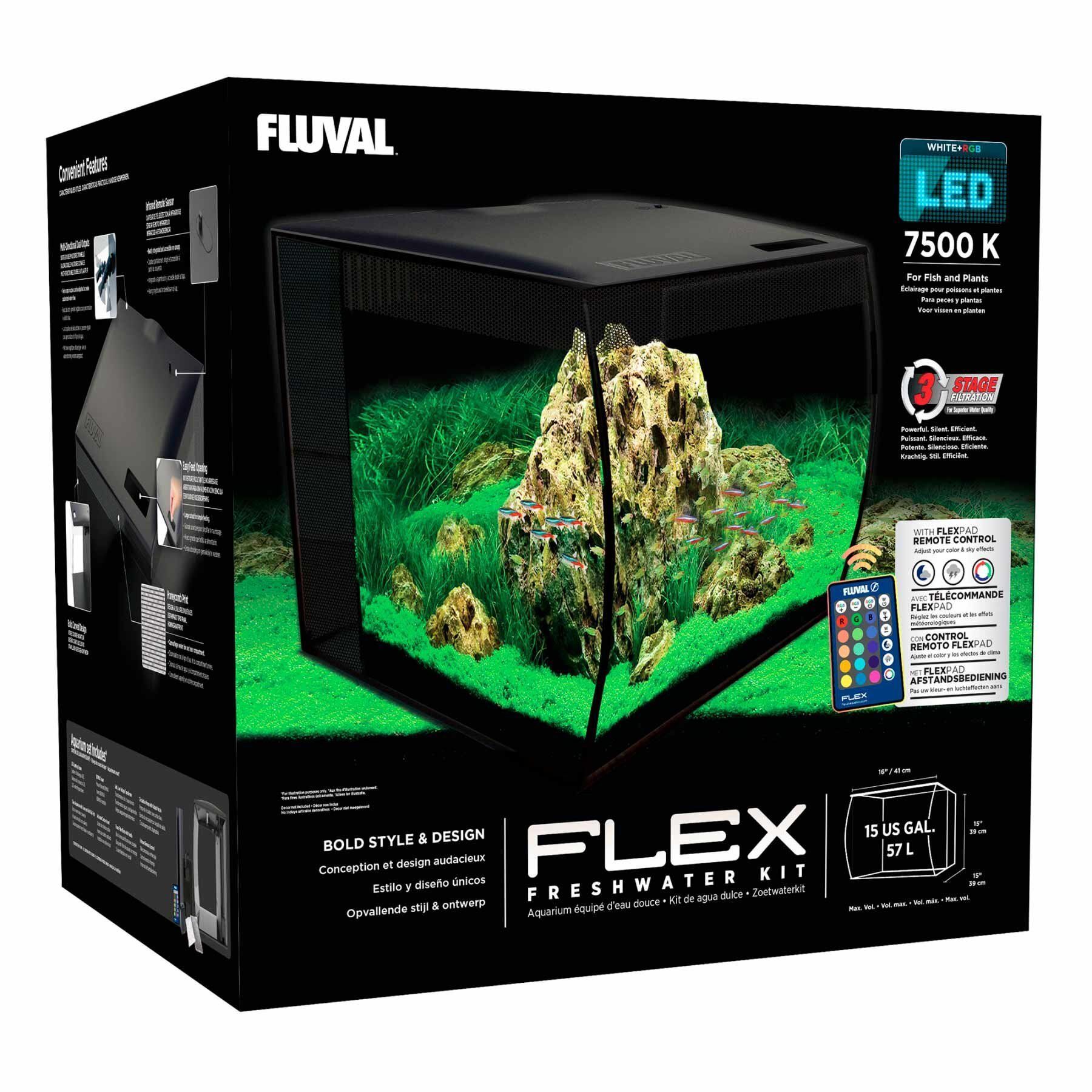 Акваріумний набір Fluval «Flex» чорний, овальний (57 л) Акваріумний набір Fluval «Flex» чорний, овальний (57 л)