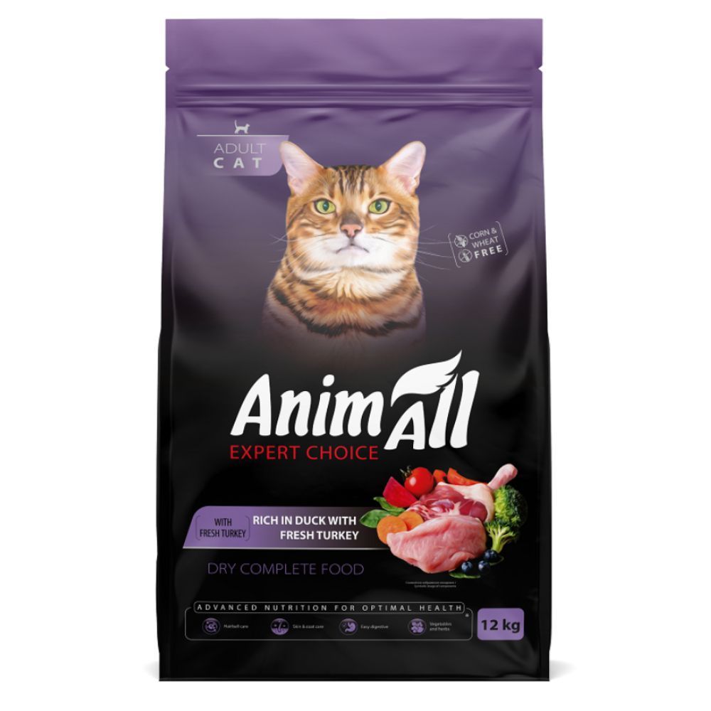 Сухий корм для котів AnimAll Adult 12 кг - індичка та качка