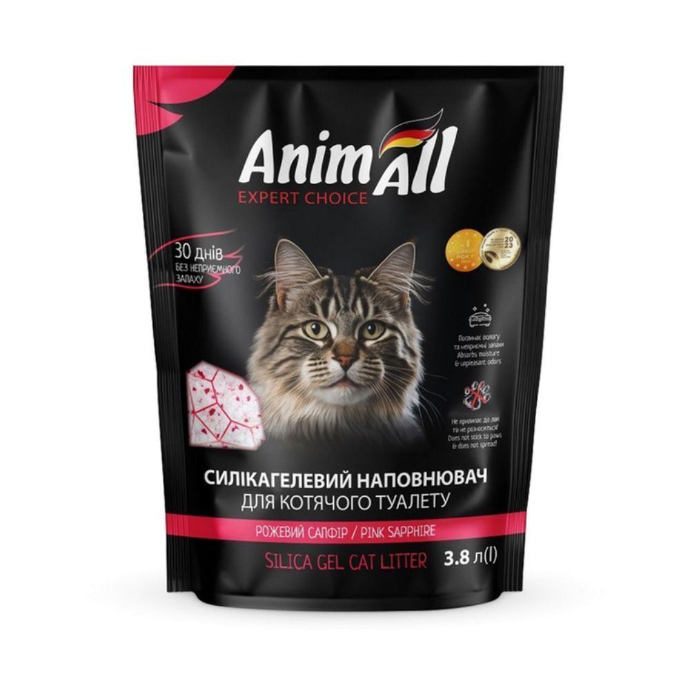AnimAll Litter Pink Sapphire силикагелевый наполнитель 3,8 л - без аромата