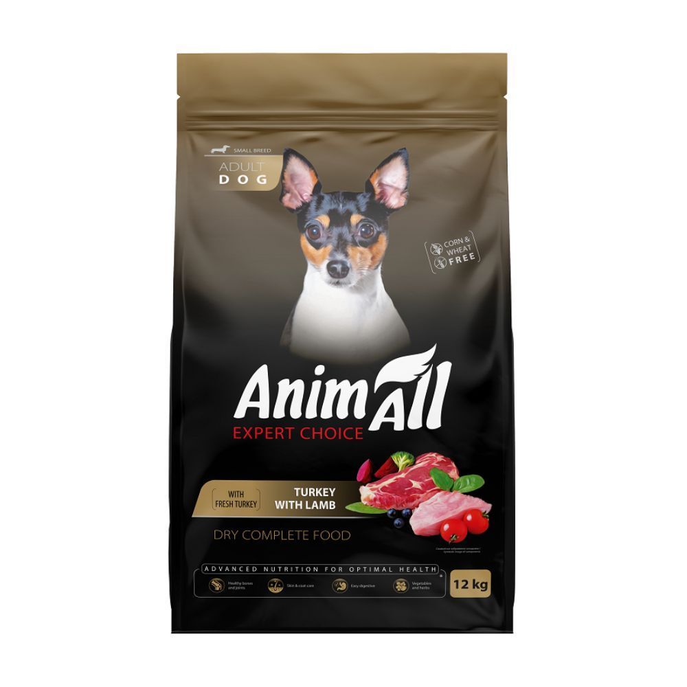 Сухой корм для собак AnimAll Small Breed Adult 12 кг - индейка и ягненок