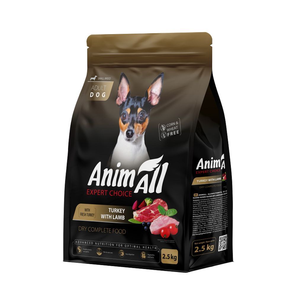Cухий корм для собак AnimAll Small Breed Adult 2,5 кг - індичка та ягня
