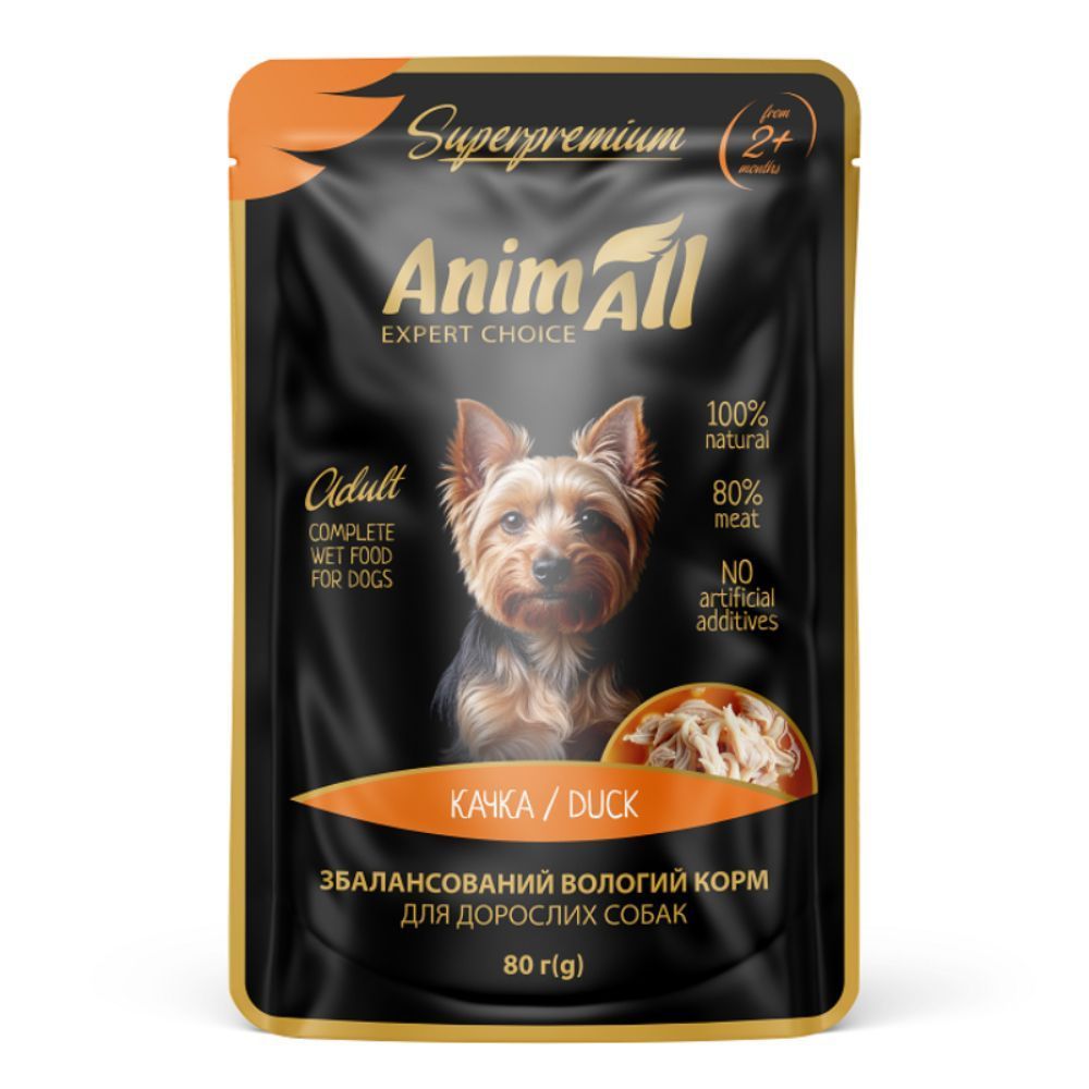 Влажный корм для собак AnimAll Adult 80 г - утка Влажный корм для собак AnimAll Adult 80 г - утка