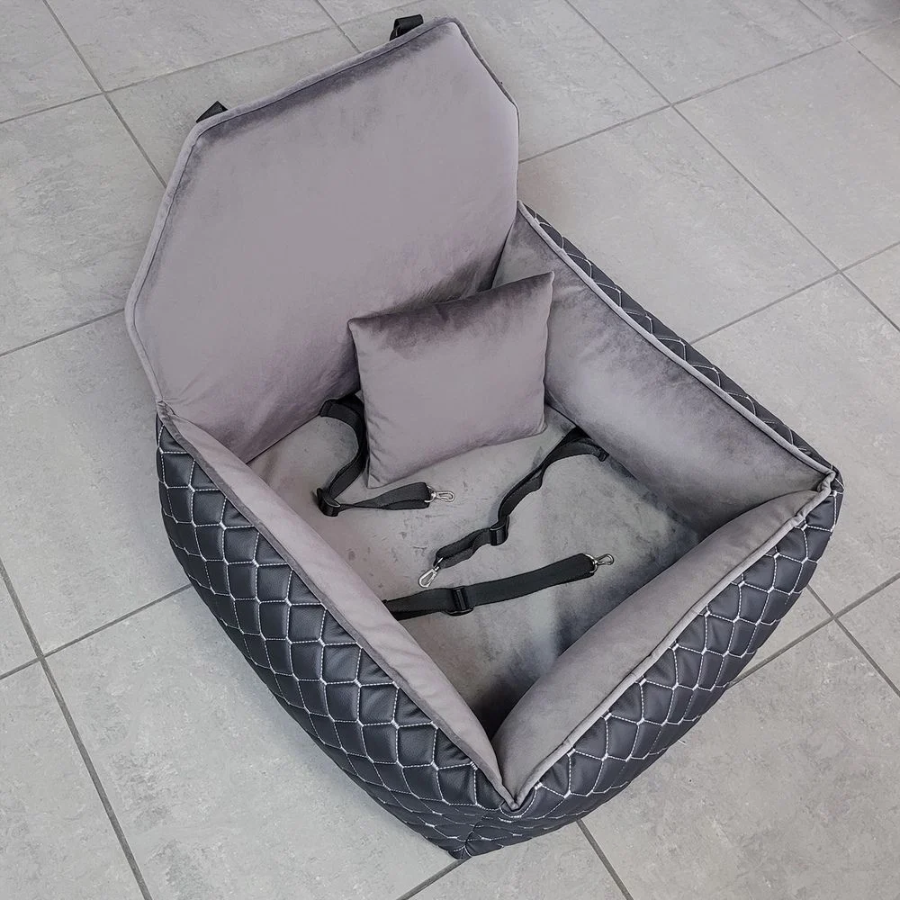 Автокрісло для собак Pet Fun 59х60х50 см - темно-сірий