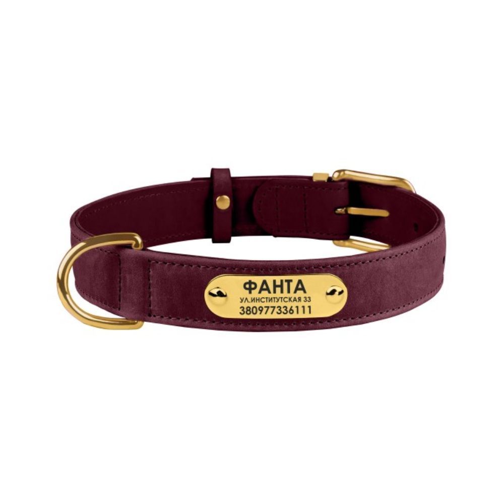 Barksi BronzeDog Crazy шкіряний нашийник для собак XXS - бордовий Barksi BronzeDog Crazy шкіряний нашийник для собак XXS - бордовий