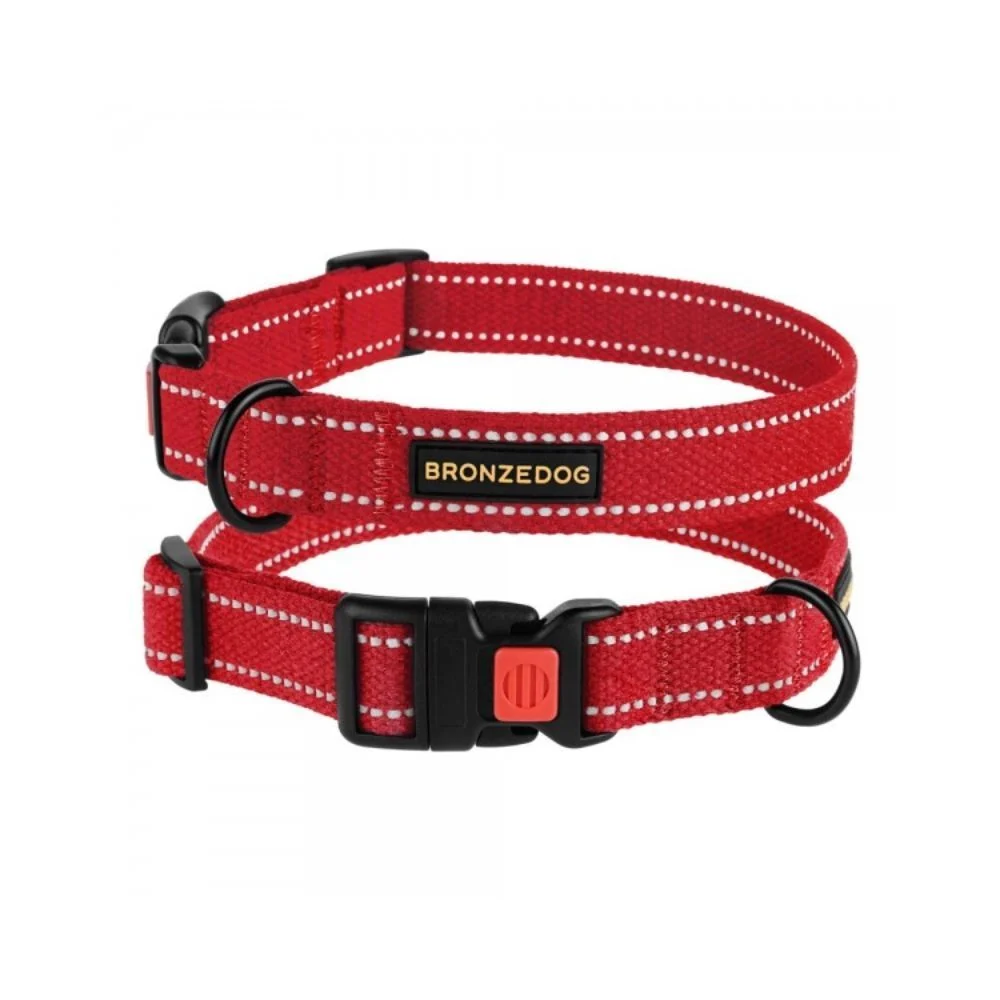 Barksi BronzeDog Cotton брезентовый ошейник для собак S - красный Barksi BronzeDog Cotton брезентовый ошейник для собак S - красный