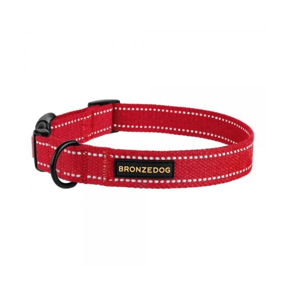 Barksi BronzeDog Cotton брезентовый ошейник для собак S - красный Barksi BronzeDog Cotton брезентовый ошейник для собак S - красный