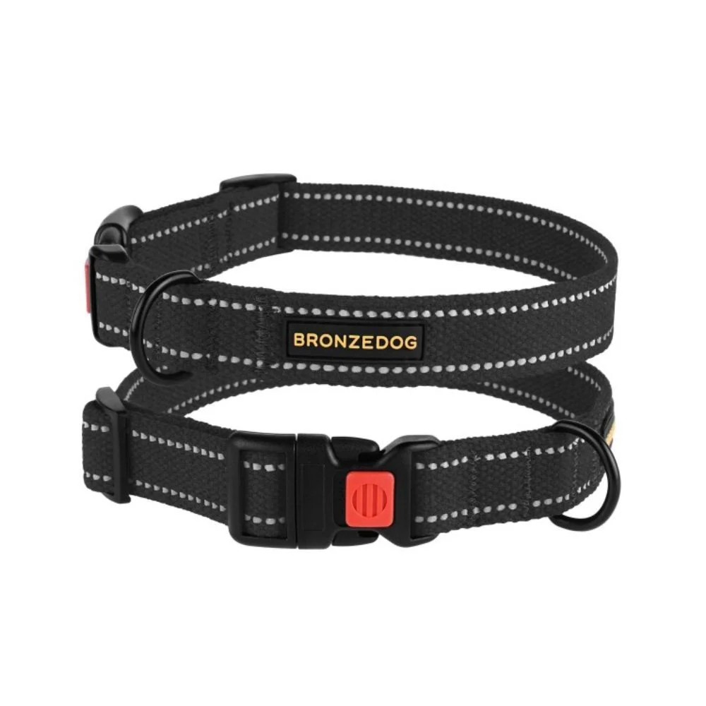 Barksi BronzeDog Cotton брезентовый ошейник для собак S - черный Barksi BronzeDog Cotton брезентовый ошейник для собак S - черный