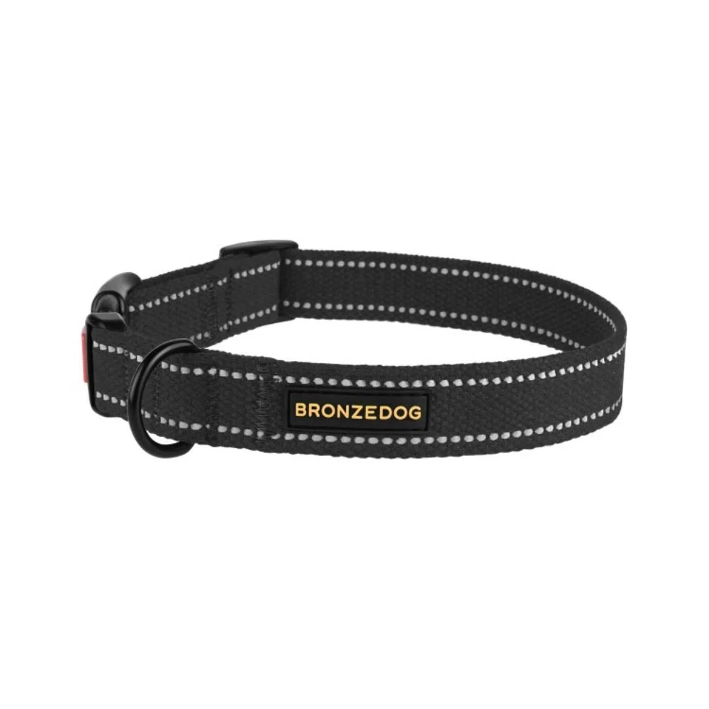 Barksi BronzeDog Cotton брезентовый ошейник для собак S - черный Barksi BronzeDog Cotton брезентовый ошейник для собак S - черный