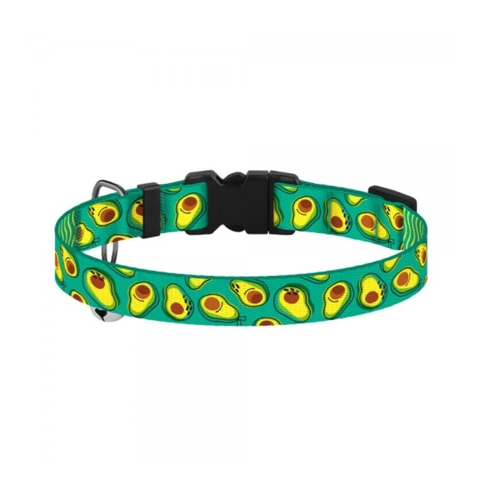 Barksi BronzeDog Urban Fruits Авокадо нейлоновий нашийник для котів XS - зелений Barksi BronzeDog Urban Fruits Авокадо нейлоновий нашийник для котів XS - зелений