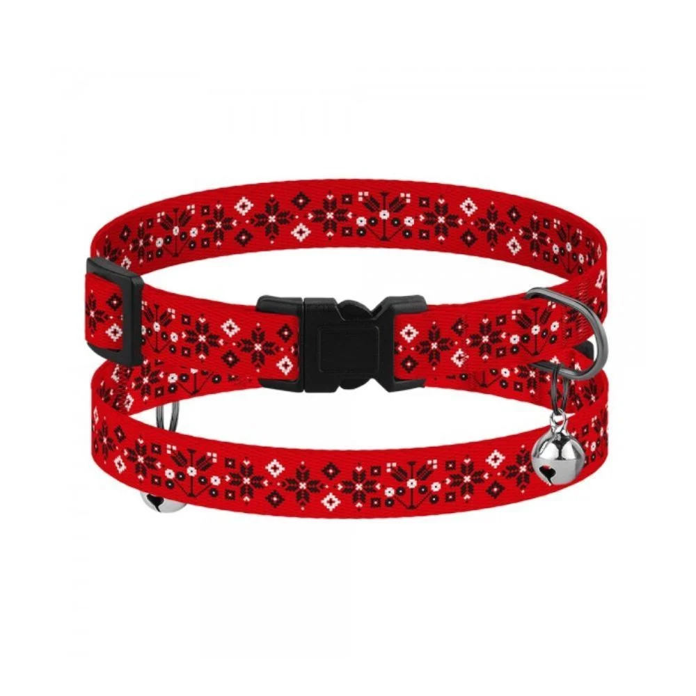Barksi Urban Вишиванка нейлоновий нашийник для котів XS - червоний Barksi Urban Вишиванка нейлоновий нашийник для котів XS - червоний