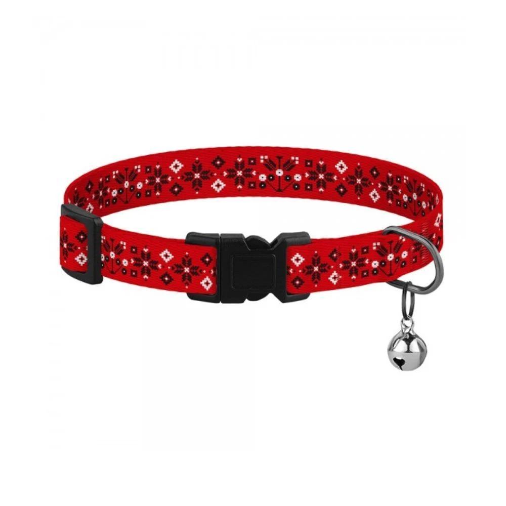 Barksi Urban Вишиванка нейлоновий нашийник для котів XS - червоний Barksi Urban Вишиванка нейлоновий нашийник для котів XS - червоний