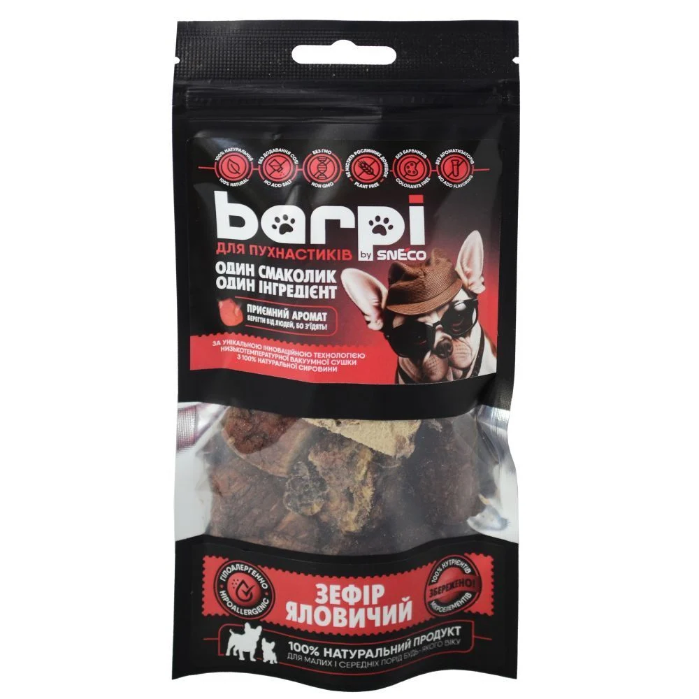 Лакомство для собак Barpi Зефир говяжий 15 г Лакомство для собак Barpi Зефир говяжий 15 г