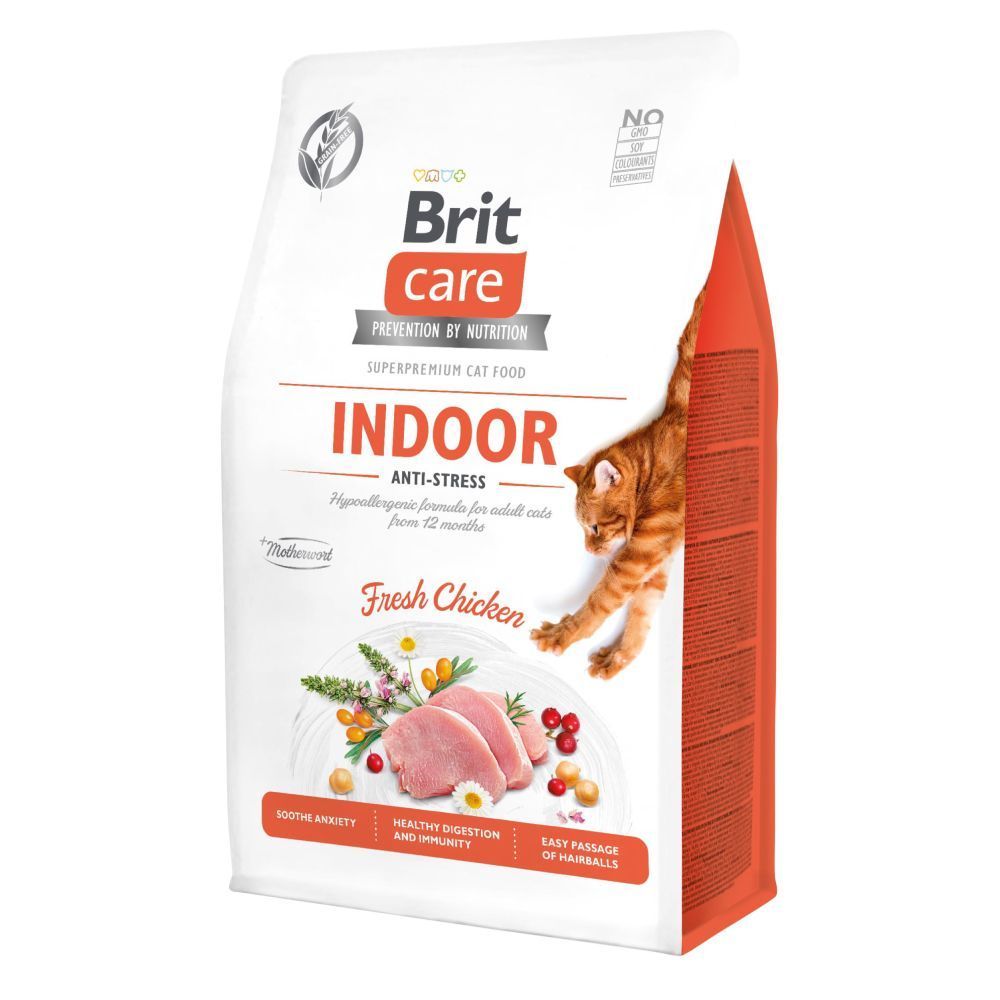 Сухий корм для котів Brit Care Cat GF Indoor Anti-stress 400 г - курка Сухий корм для котів Brit Care Cat GF Indoor Anti-stress 400 г - курка