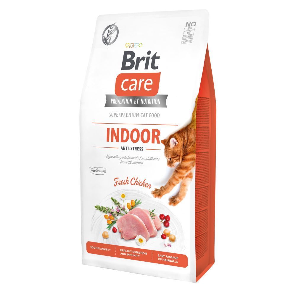 Сухой корм для кошек Brit Care Cat GF Indoor Anti-stress 7 кг - курица Сухой корм для кошек Brit Care Cat GF Indoor Anti-stress 7 кг - курица