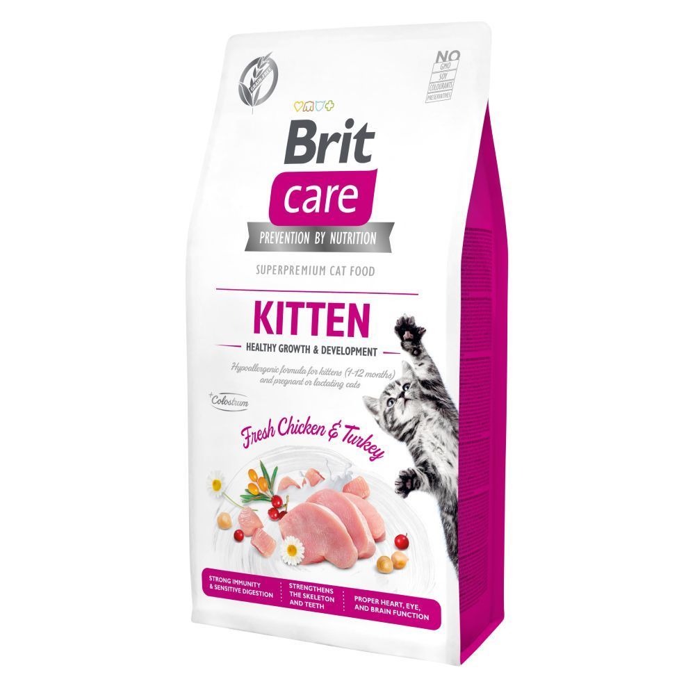 Сухий корм для кошенят Brit Care Grain Free Kitten Health Growth & Development 7 кг - курка та індичка Сухий корм для кошенят Brit Care Grain Free Kitten Health Growth & Development 7 кг - курка та індичка